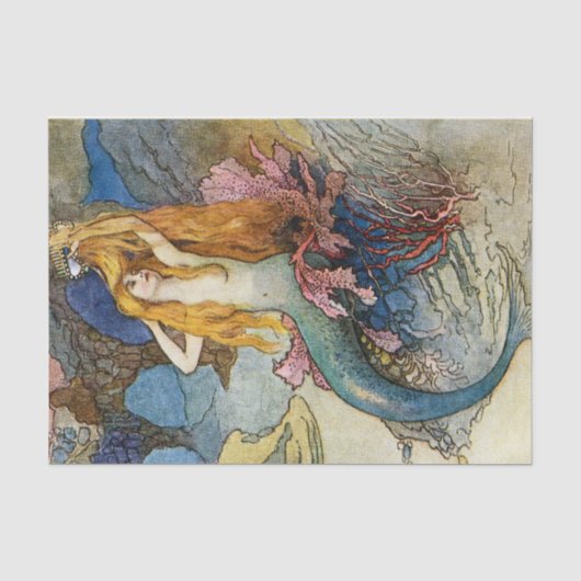 “De Meermin” door Warwick Goble Tissuepapier (Voorkant)