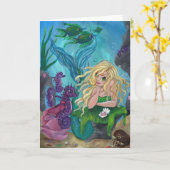 "De meermin leeg wenskaart onderwater van Kaart (Gele Bloem)