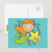 De Meermin van de roodharige Briefkaart (Voorkant / Achterkant)