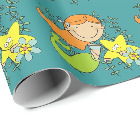 De Meermin van de roodharige Cadeaupapier (Rol Hoek)