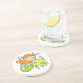 De Meermin van de roodharige Zandsteen Onderzetter (Zijkant)