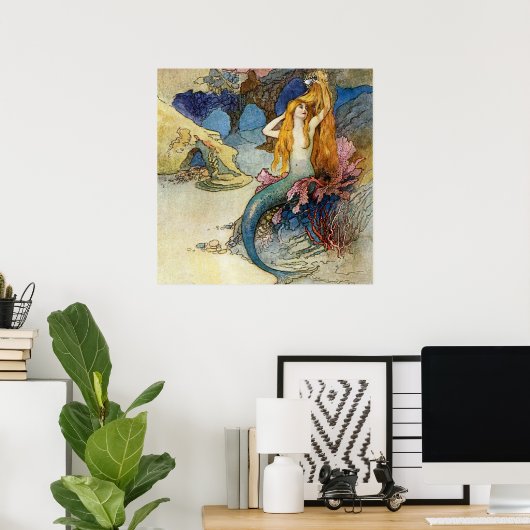 “De Meermin” van Warwick Goble Poster (Thuiskantoor)