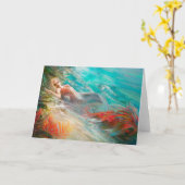 De meerminbriefkaart van Trouvaille Kaart (Gele Bloem)