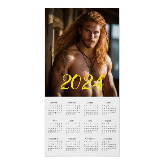 De meest brute macho 2024. Kalender Perfect Poster (Voorkant)