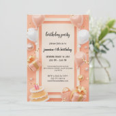 De meest elegante verjaardagsuitnodiging kaart (Staand voorkant)