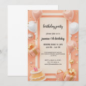 De meest elegante verjaardagsuitnodiging kaart (Voorkant / Achterkant)