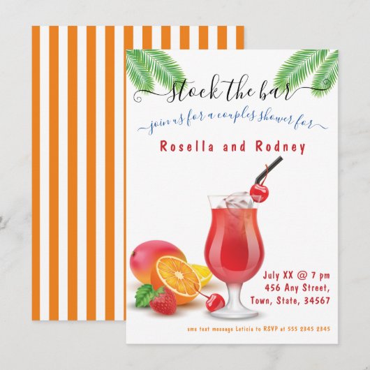 De meest exclusieve voorraad van de Bar Kaart (Voorkant / Achterkant)