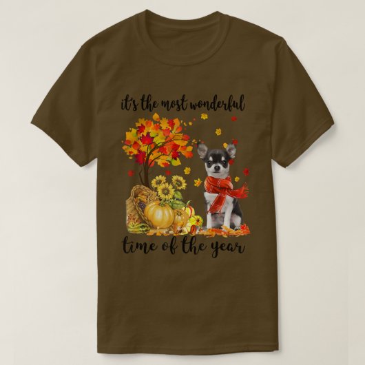 De meest fantastische herfst Chihuahua Pumpk T-shirt (Design voorkant)
