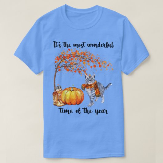 De meest fantastische herfst-kat-pomp t-shirt (Design voorkant)