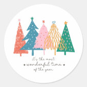 De meest fantastische kerstboomvakantie ronde sticker (Voorkant)