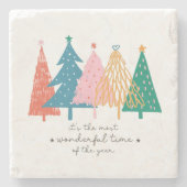 De meest fantastische kerstboomvakantie stenen onderzetter (Voorkant)