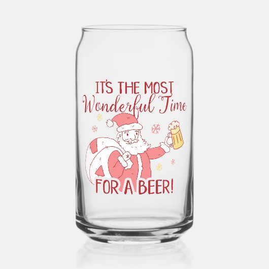 De meest fantastische kersttijd voor een bierkerst blikvorm glas (Voorkant)