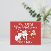De meest fantastische kersttijd voor een bierkerst feestdagenkaart (Staand voorkant)