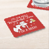 De meest fantastische kersttijd voor een bierkerst kartonnen onderzetters (Gebogen)