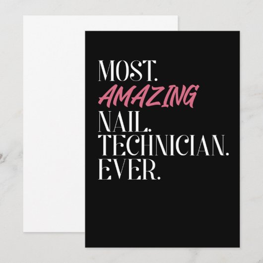 De meest fantastische Nail Technicier ooit Bedankkaart (Voorkant / Achterkant)