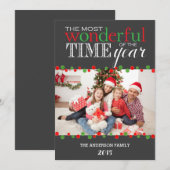 De meest fantastische Rode Groene Moderne Vakantie Feestdagenkaart (Voorkant / Achterkant)