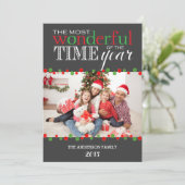 De meest fantastische Rode Groene Moderne Vakantie Feestdagenkaart (Staand voorkant)