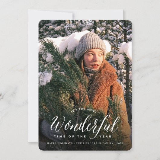 De meest fantastische tijd van de moderne foto van feestdagenkaart (Voorkant)