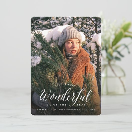 De meest fantastische tijd van de moderne foto van feestdagenkaart (Staand voorkant)