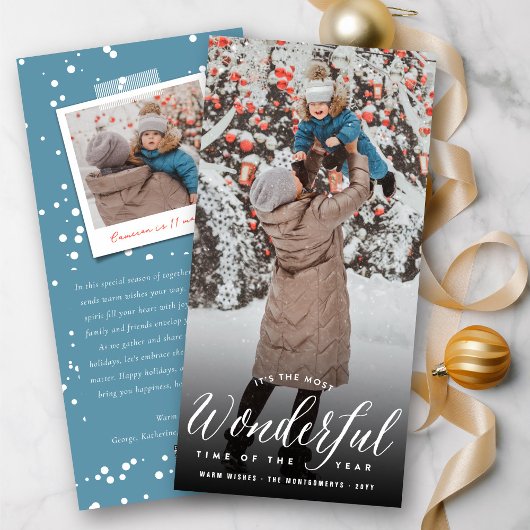 De meest fantastische tijd van de moderne foto van feestdagenkaart