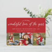 De meest fantastische tijd van het jaar 3 fotocoll feestdagenkaart (Staand voorkant)