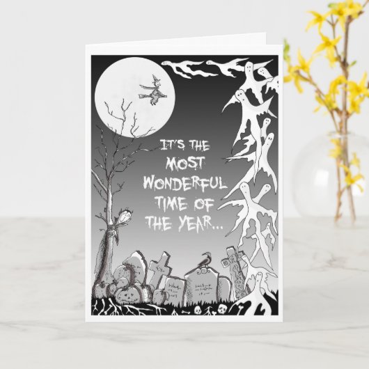 'De meest fantastische tijd van het jaar' Hallowee Kaart (Gele Bloem)