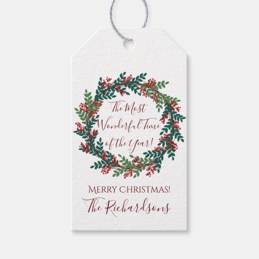 De meest fantastische tijd van het jaar kerstmis cadeaulabel (Voorkant)