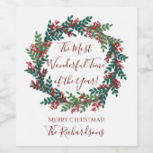 De meest fantastische tijd van het jaar kerstmis wijn etiket (Enkel label)