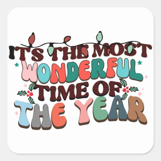 De meest fantastische tijd van het jaar vierkante sticker (Voorkant)