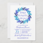 De meest fantastische Time Blue Wreate Kerstparty Kaart (Voorkant)