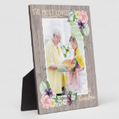 De meest geliefde grootmoeder Rustic Waterverf Flo Fotoplaat (Zijkant)