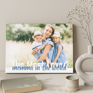 De meest geliefde Momma in de Wereld Foto Wrapped Canvas Afdruk
