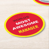 De meest Geweldige werelden - MANAGER / de beste Ronde Kartonnen Onderzetter (Gebogen)