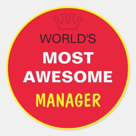 De meest Geweldige werelden - MANAGER / de beste Ronde Sticker (Voorkant)