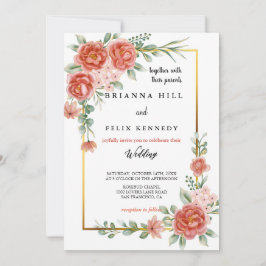 De meest kleurrijke bloemen van de bruiloft uitnod kaart