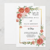 De meest kleurrijke bloemen van de bruiloft uitnod kaart (Voorkant / Achterkant)