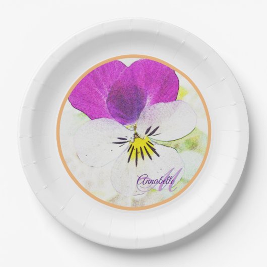 De meest nuttige ventilator - Viola-monogram Papieren Bordje (Voorkant)