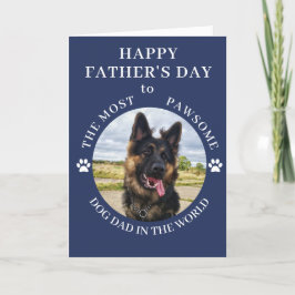De meest pawsome hond papa foto blauw feestdagen kaart