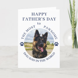 De meest pawsome hond papa foto wit feestdagen kaart