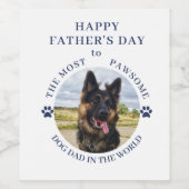 De meest pawsome hond papa foto wit wijn etiket (Enkel label)