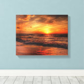 De meest perfecte zonsondergang bij het strand canvas afdruk (Insitu (Houten vloer))