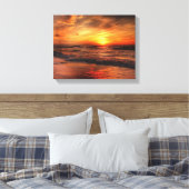 De meest perfecte zonsondergang bij het strand canvas afdruk (Insitu (Slaapkamer))