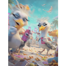 De meest sassige trio wacky chicks op het strand tissuepapier