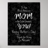 De meest verbluffende mammakreelgrafie zwart-wit poster (Voorkant)