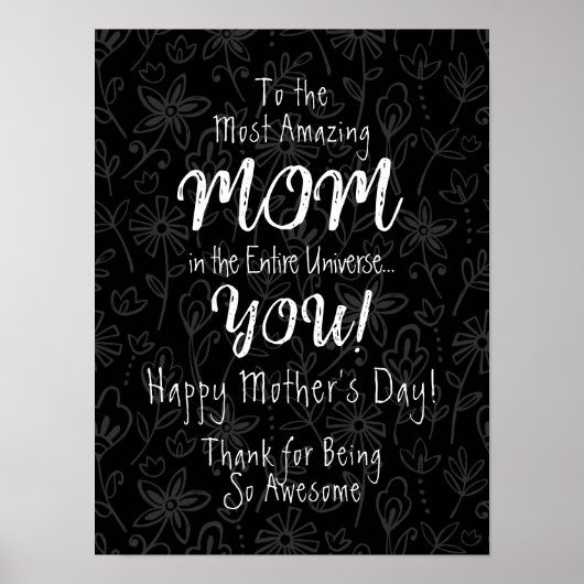 De meest verbluffende mammakreelgrafie zwart-wit poster (Voorkant)