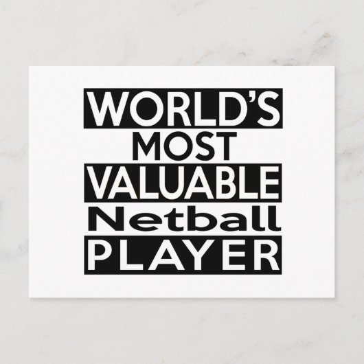 De meest waardevolle Netball Player ter wereld Briefkaart (Voorkant)