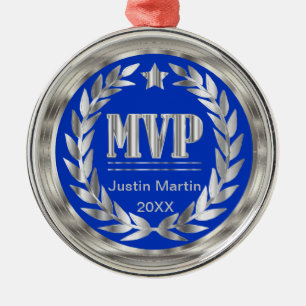 De meest waardevolle speler, Silver en Blue Medal Metalen Ornament