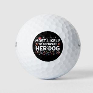 De meest waarschijnlijke decoratie van haar hond F Golfballen