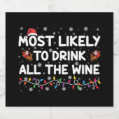 De meest waarschijnlijke Drink van alle kerst van Sparkling Wijnetiket (Enkel label)