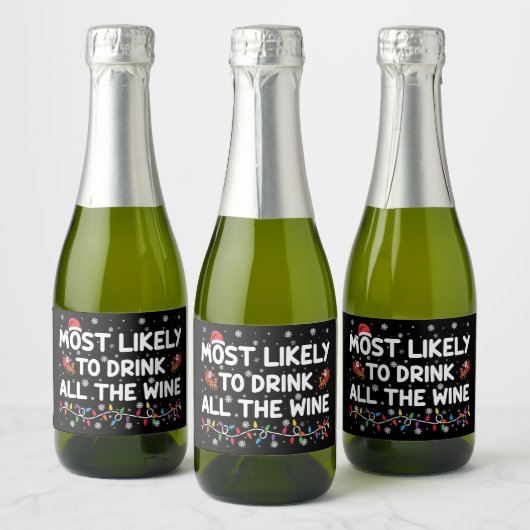 De meest waarschijnlijke Drink van alle kerst van Sparkling Wijnetiket (Flessen)